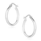 Cercei rotunzi argint Ø25 mm x 3 mm Classic Hoops DiAmanti KHR325R-DIA